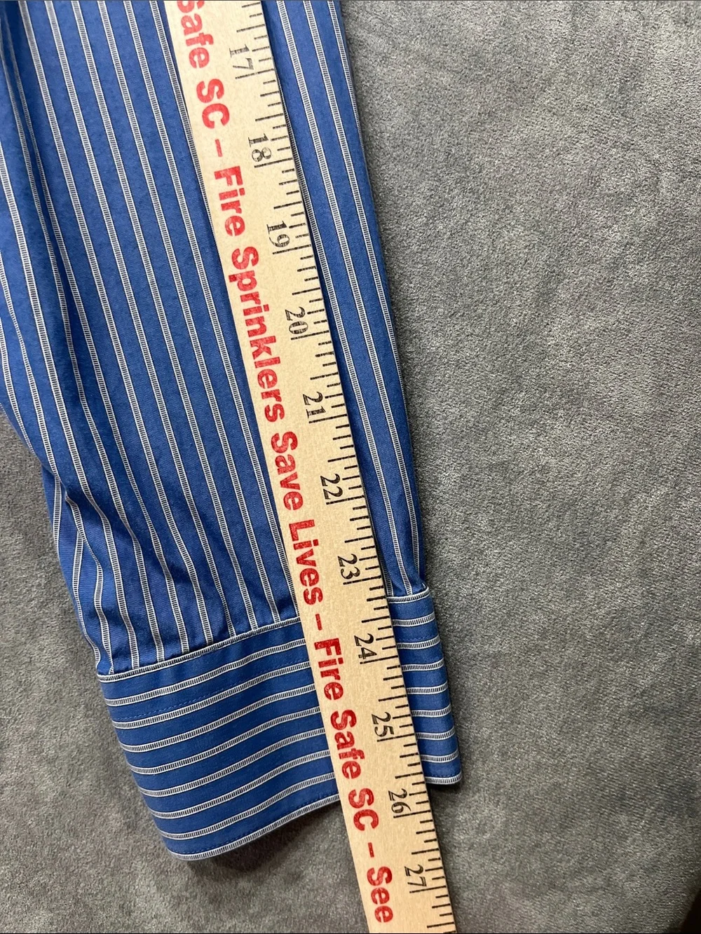 Banana Republic Men’s L 16-16.5 Fitted Blue Stripe Cotton Dress Shirt